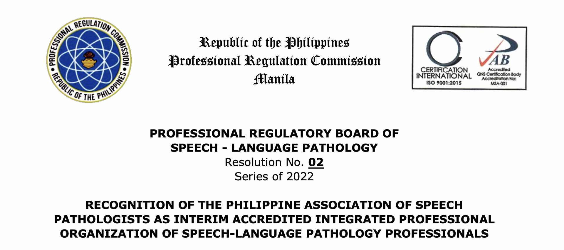 Philippine Association of Speech Language Pathologists - Home